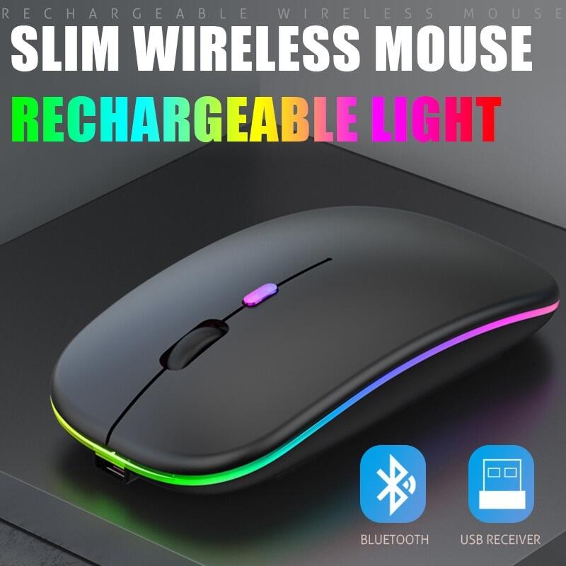 Điện thoại máy tính bảng Máy tính Chuột không dây bluetooth sạc sáng 2.4G Chuột không dây USB di động chuột