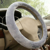 Cozy Plush Steering Wheel Cover - Universal Car Accessory