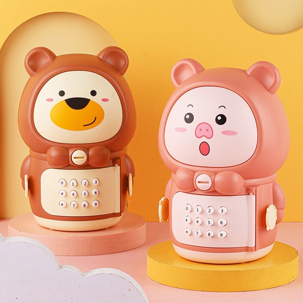 Huahua grocery Cute Bear Piggy Bank for Children Cartoon Saving Pot