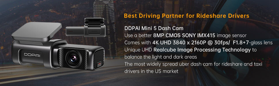 DDPAI Mini5 4K Dash Cam 2160P, 4K UHD Dash Cam Recorder 3840x2160P, Built  in 5G