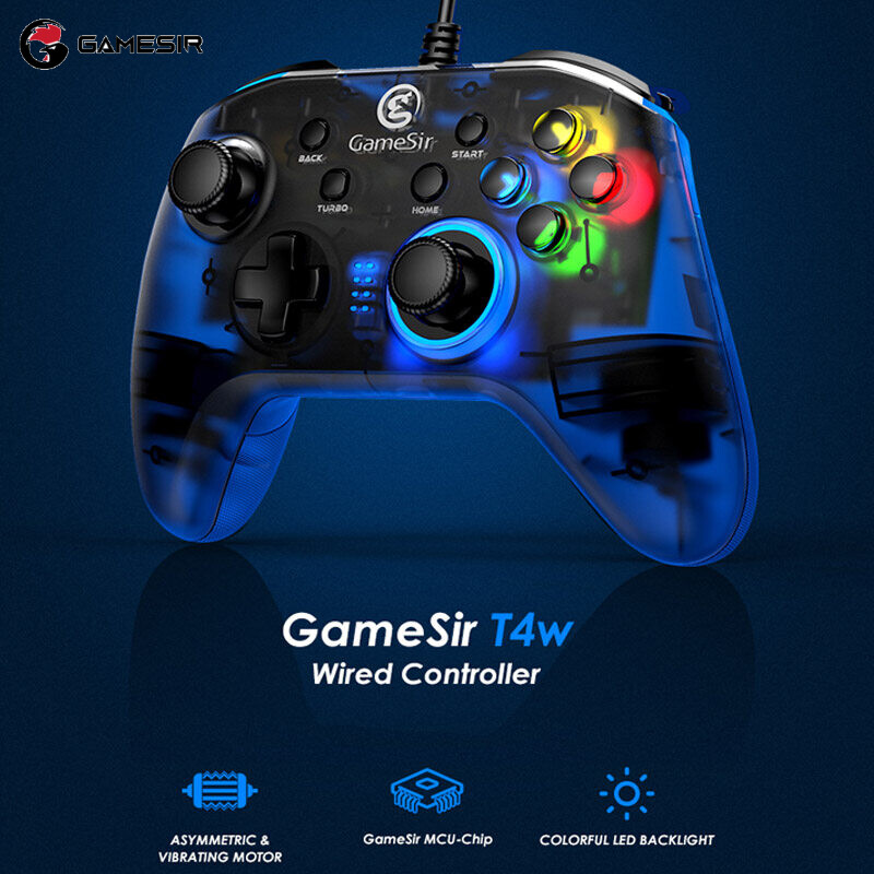 Ban Đầu GameSir T4W Máy Tính Có Dây Điều Khiển PC Gamepad Gamepad Có Dây Chức Năng Turbo Rung Kép Máy Tính Phím Điều Khiển Cho Windows 7/8/10 PC
