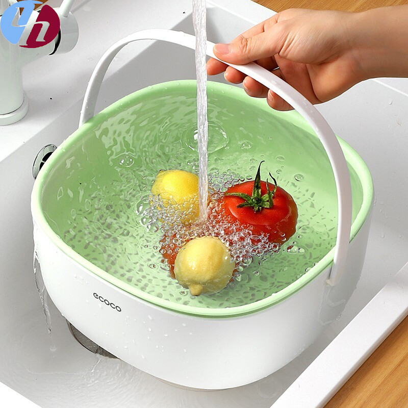 Rổ ráo nước chậu rau chậu hoa quả hai lỗ rổ rửa trái cây giỏ nhà bếp đĩa trái cây để bàn cà phê phòng khách gia đình