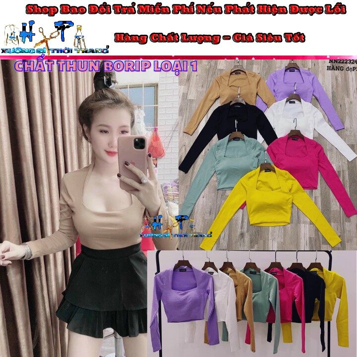 Áo kiểu croptop nữ đẹp ôm body cổ vuông sexy phong cách hàn quốc cực dễ thương mẫu mới thời trang 2021