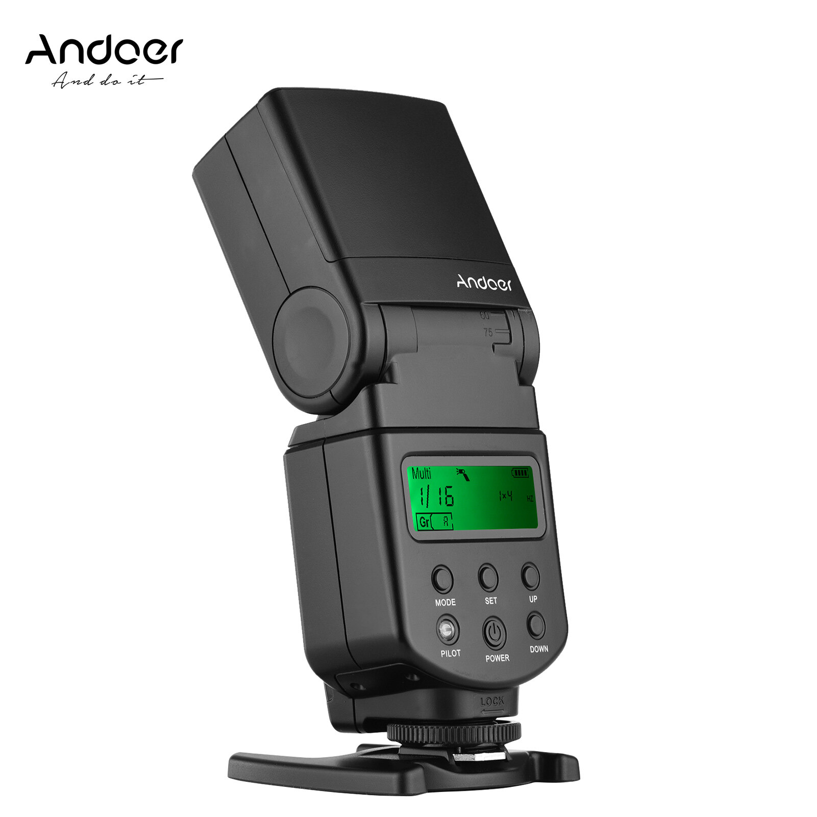 Andoer đèn flash speedlite thông dụng đèn led lấp đầy có thể điều chỉnh gn40 trên máy ảnh flash với khung thay thế dành cho máy ảnh dslr canon nikon olympus pentax