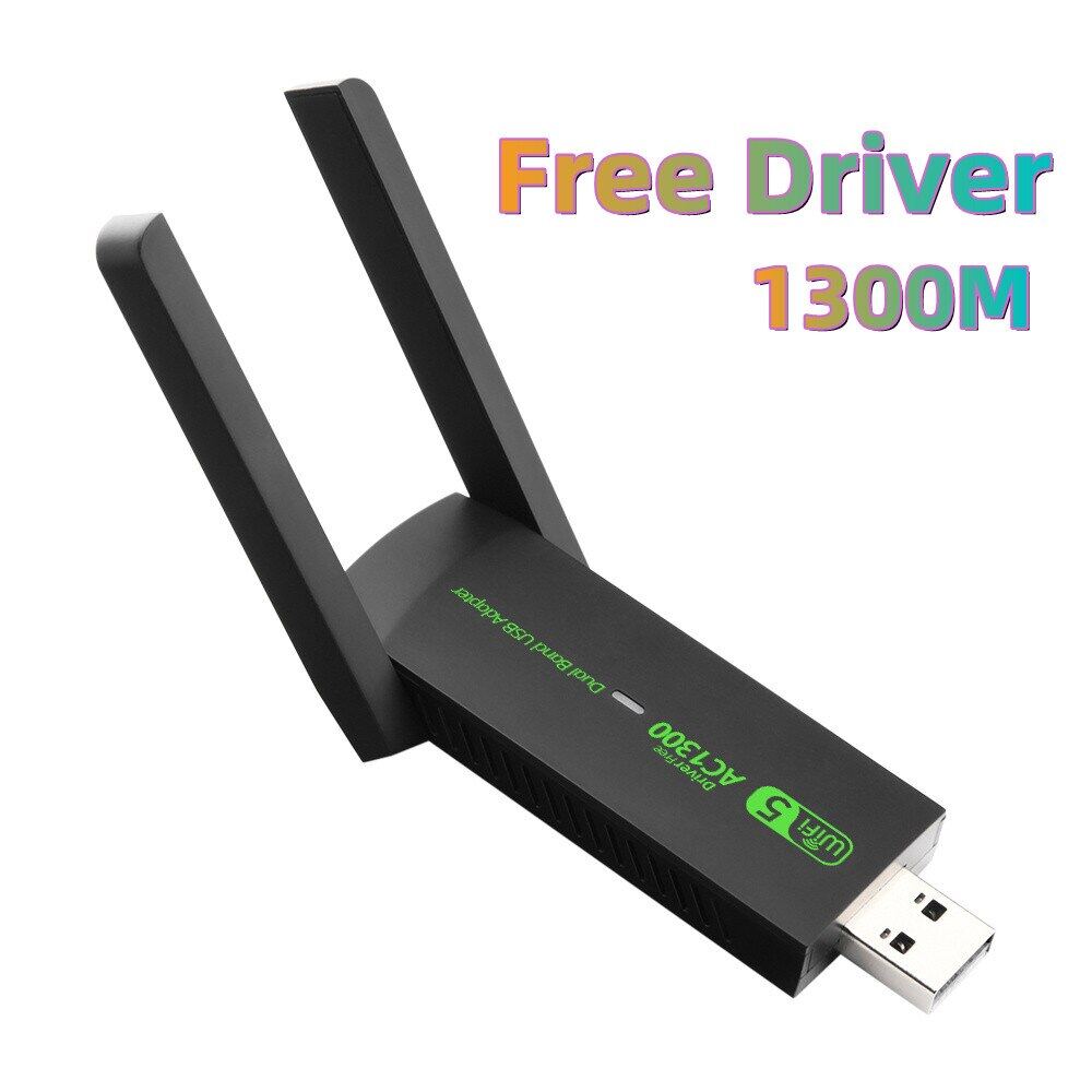 1300Mbps Wireless Adapter Driver Free USB Wifi Network Card Wifi 5 AC1300