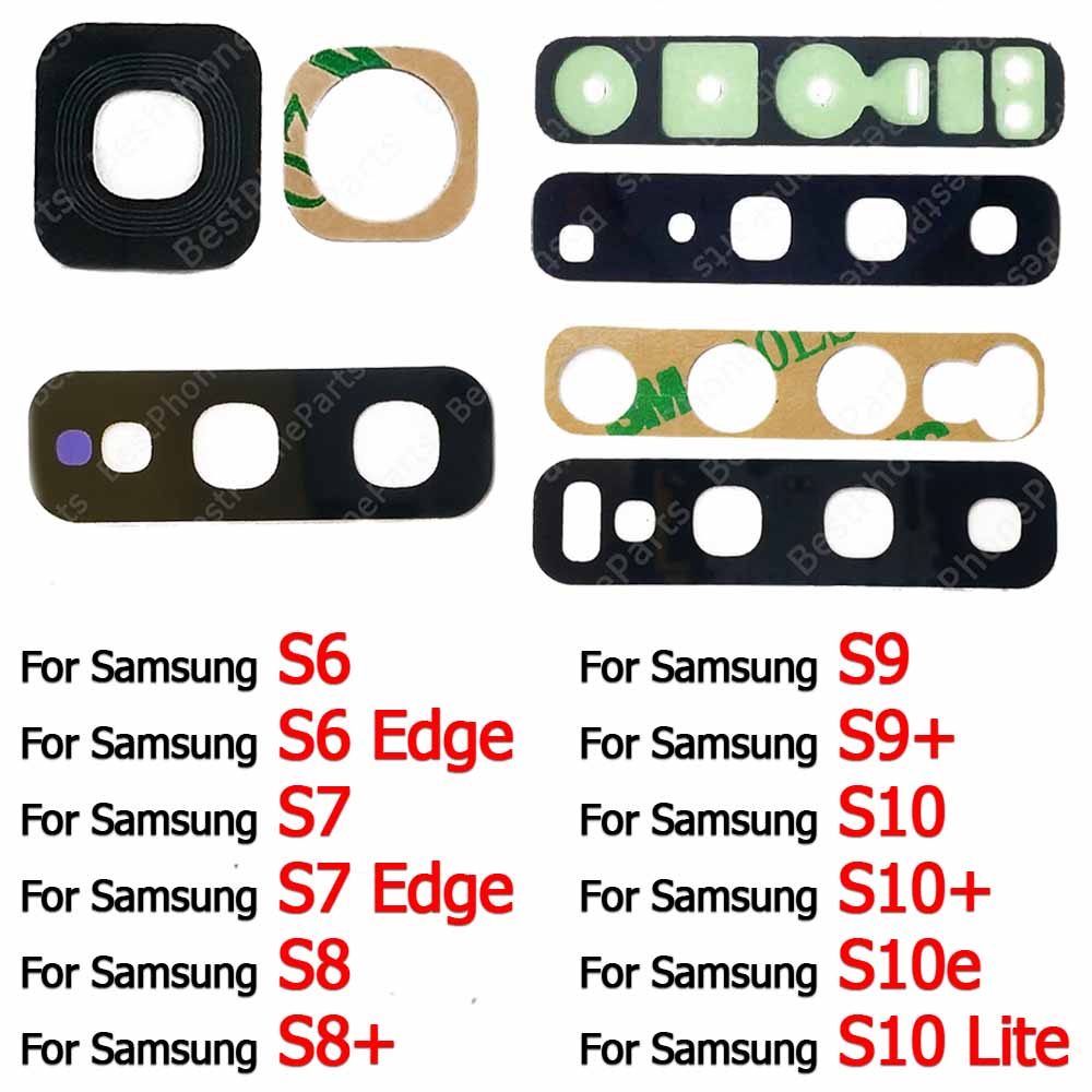 Vỏ ống kính thấu kính thay thế camera mặt lưng phía sau chính hãng cho samsung galaxy s8 s8 + s9 plus s9 + s10 lite s10 + s10e 5g s6 s7 edge