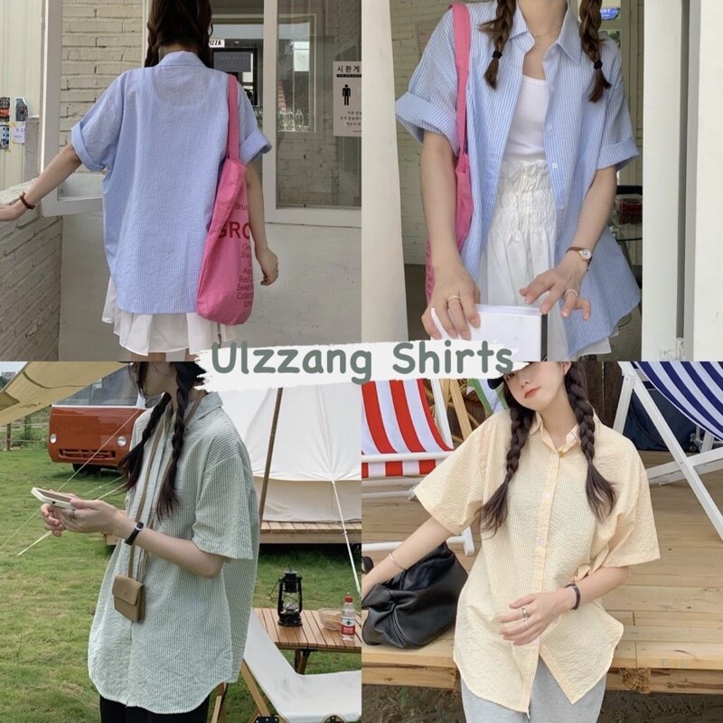 Sơ mi kẻ ngắn tay ulzzang