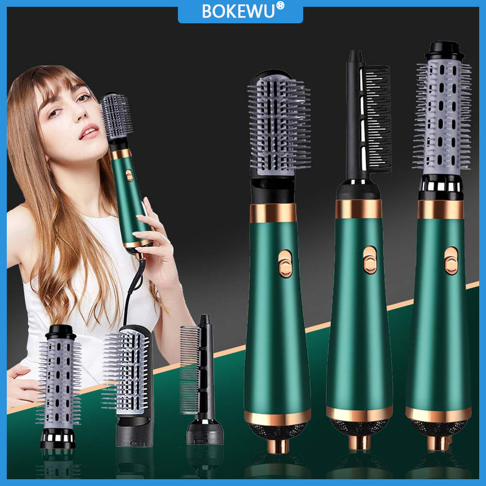 Bokewu lược sấy tóc ion âm 3 trong 1 lược tạo khối tóc lược tạo kiểu khí nóng lược duỗi tóc lược uốn tóc