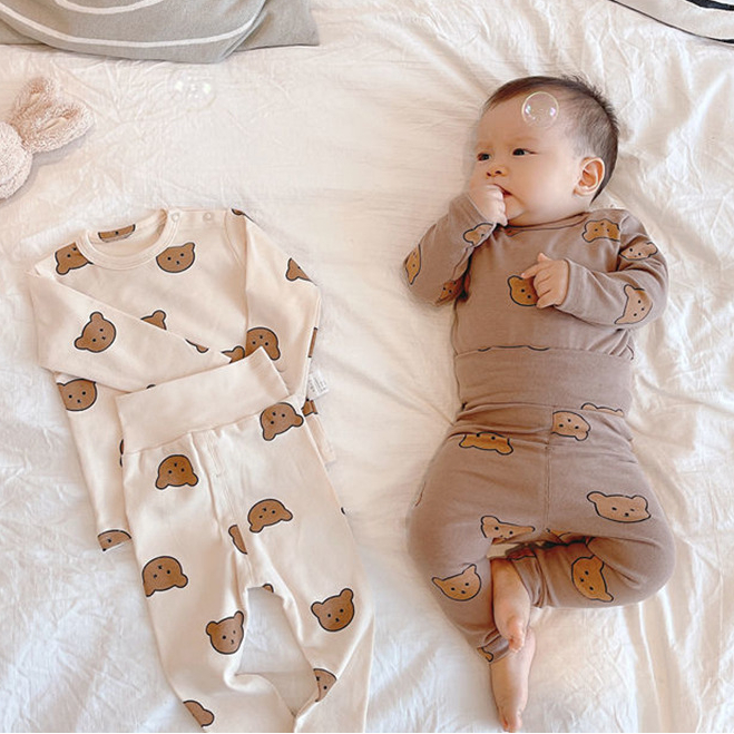 Bộ quần áo 2 món cho bé trai bé gái trang phục quần trẻ sơ sinh sơ sinh áo thun dài tay