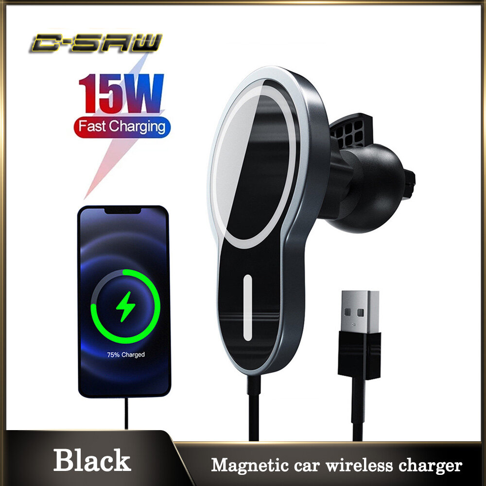 Đế Sạc Không Dây Từ Tính C-SAW Cho iPhone, Giá Đỡ Điện Thoại Trên Xe Hơi Sạc Nhanh Cho iPhone 12 Mini Pro Max iPhone 11 Xs X Magsafe