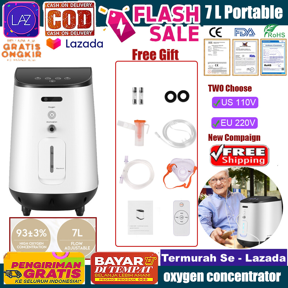 Y-105W Oxygen Concentrator, 1-7L/min Adjustable Portable Oxygen Machine for Home Use，Oxygen atomization 2 in 1 ราคา 4,330 บาท*ส่งฟรี