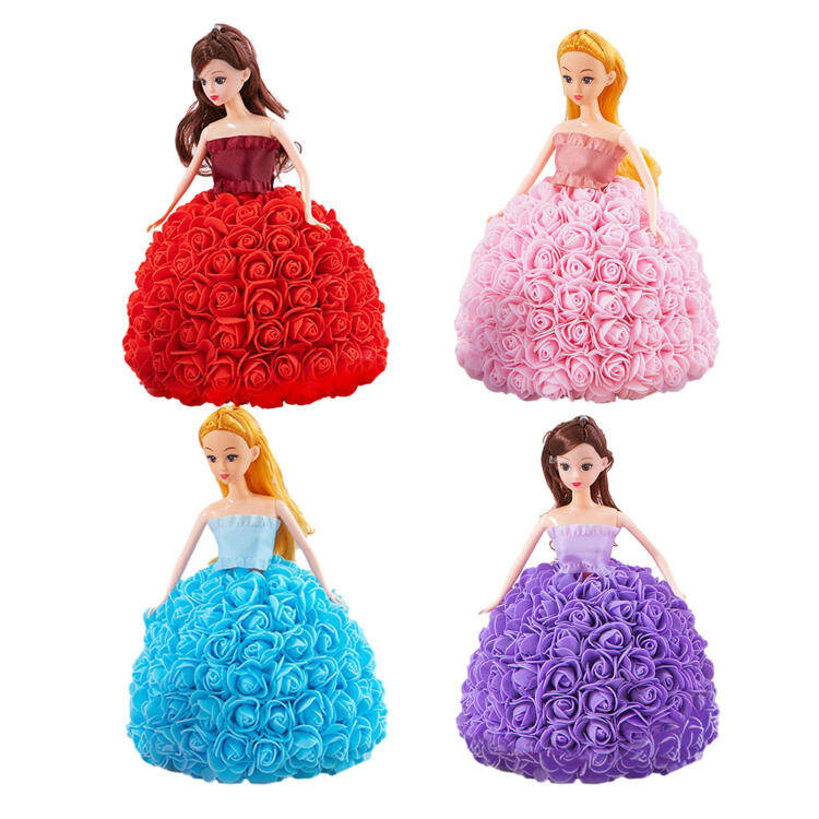 Valentine Princess Dress Doll Romantic Valentine's Day Confession Rose Flower Doll Cute Doll Girl in Rose Flower Dress for Girlfriend Wife Gifts brilliant ราคา 157 บาท*ส่งฟรี