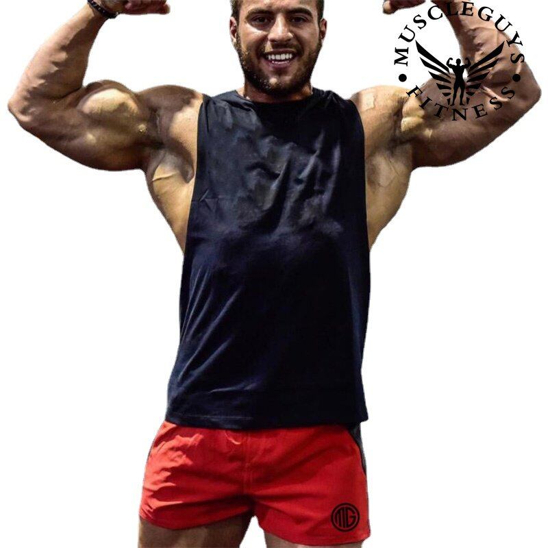Muscleguys Elastic Waistband Men's Fitness Sports Shorts Summer New Lightweight Soft Running ShortPants