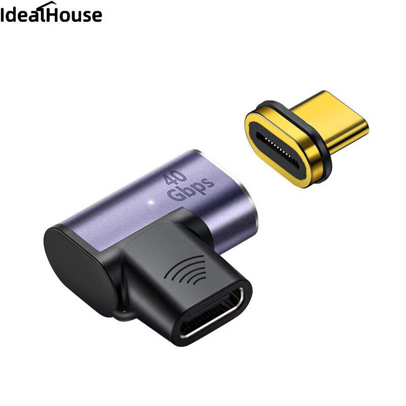 IDealHouse【Fast Delivery】Elbow Pd100w Từ Adapter 24Pin 40Gbps Type-C Nhanh Chóng Sạc Adapter Chuyển Đổi Cho Điện Thoại Di Động Điện Thoại Máy Tính Bảng【cod】