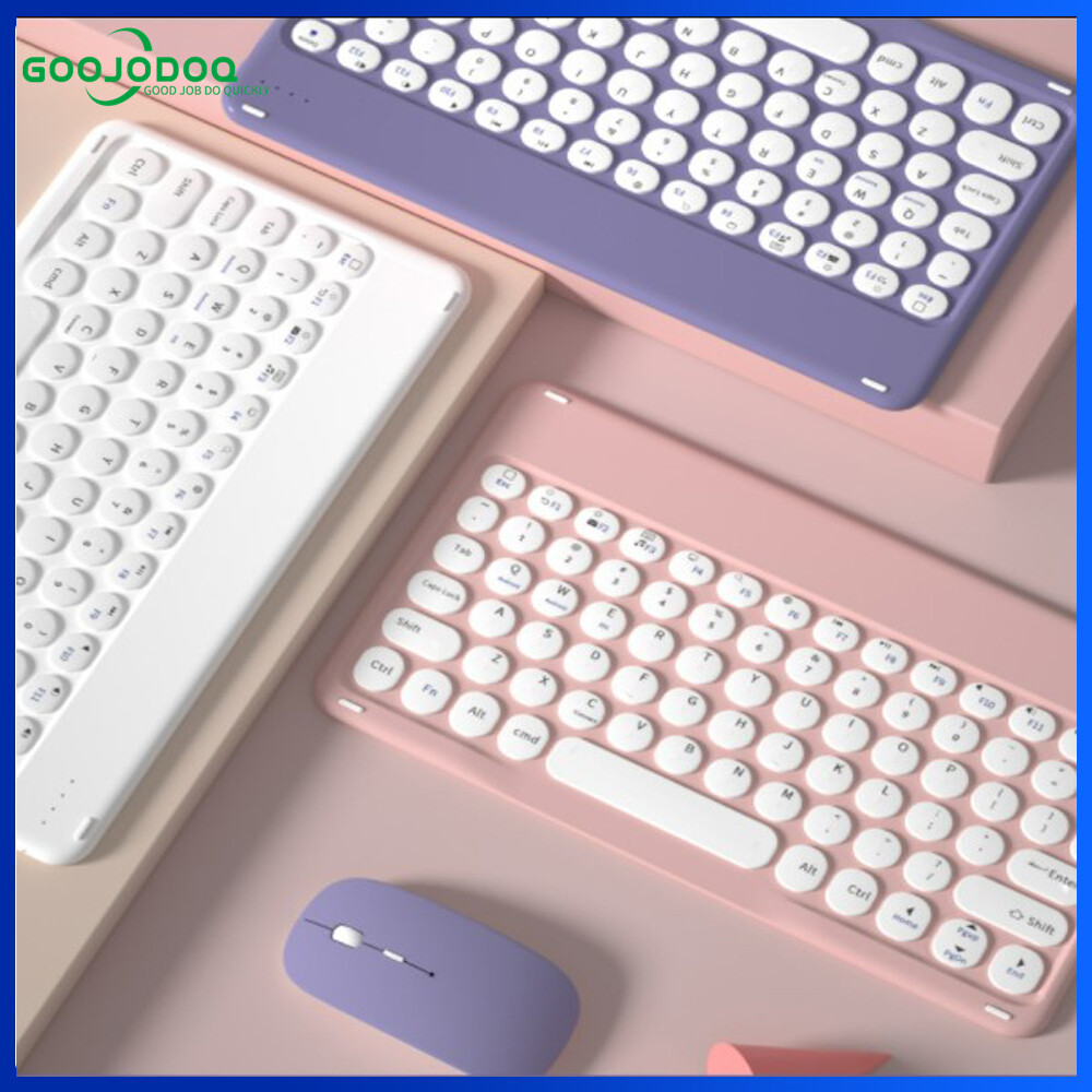 GOOJODOQ Bàn Phím Bluetooth Tròn 10 Inch Bàn Phím Không Dây (Giá Đỡ Điện Thoại Quà Tặng Miễn Phí) Bàn Phím iPad, Di Động