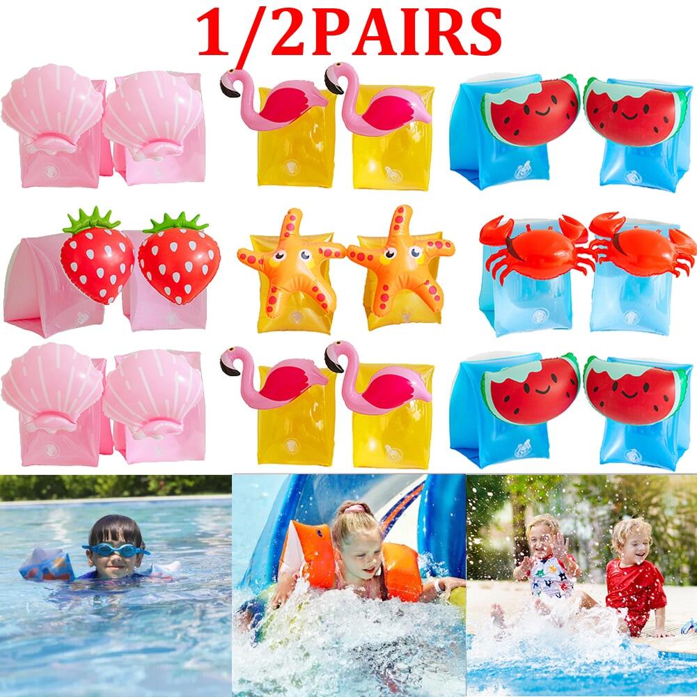 1 2Pairs Swimming Inflatable Arm Rings PVC Buoyancy Rings For Children