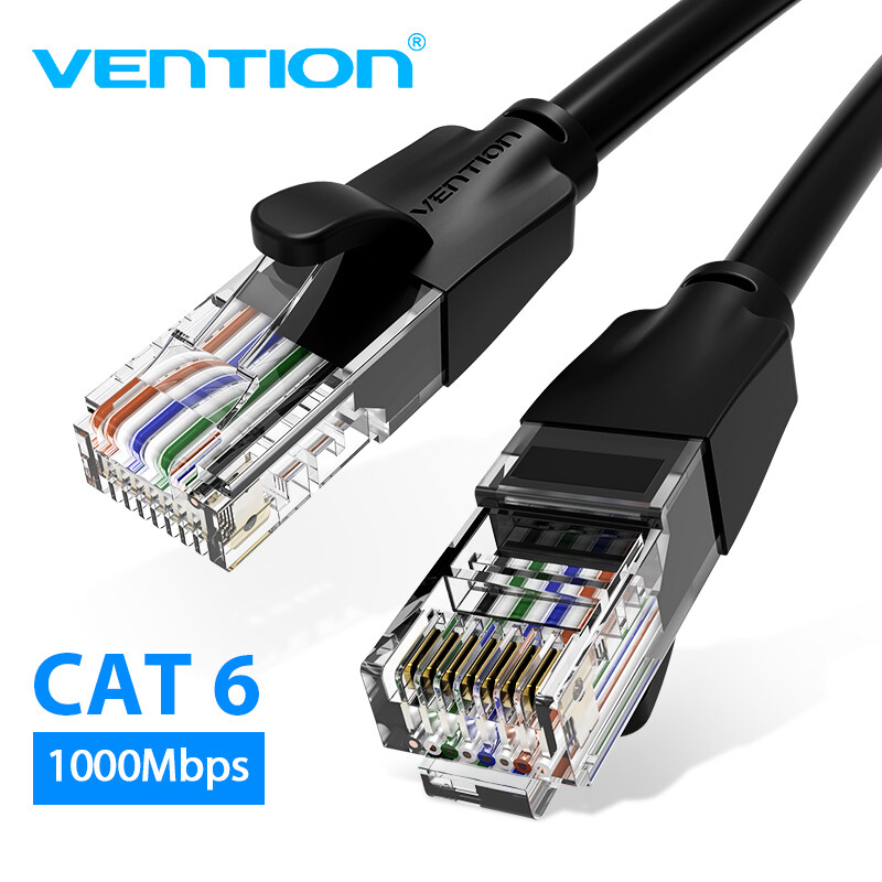 Vention Dây Mạng Cat6 15m - Dây Cáp Mạng LAN 1000Mbps Chống Nhiễu Lõi Chữ Thập Đầu Cắm Vàng Cho Gami