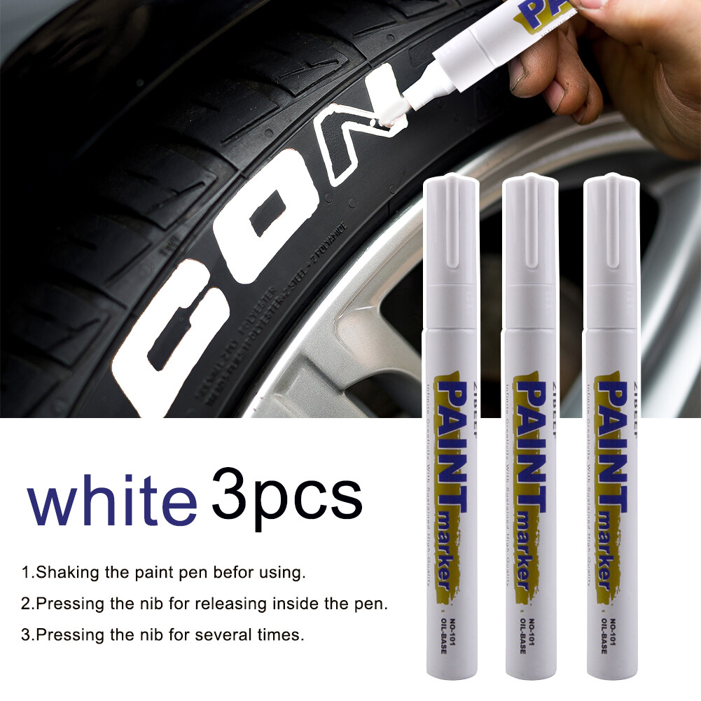 FUVOYA 3 Chiếc Bút Vẽ Màu Trắng Bộ Bút Đánh Dấu Sơn Dầu Lốp Xe Ô Tô Chống Thấm Nước Nhanh Khô Và Vĩnh Viễn