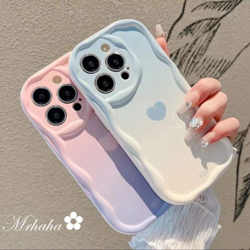 Mrhaha Fashion Cream Casing for iPhone 14 13 12 11 Pro Max X Xr Xs Max 7 8 6 Plus SE 2020 Ins High-quality Glaze Simple Gradient Solid Color Luxury Beautiful Girly Phone Case Silicone Protective Cover🌈Ready Stock