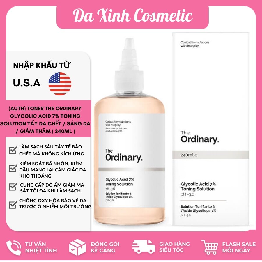 Toner The Ordinary Glycolic Acid 7% Toning Solution Tẩy Da Chết / Sáng Da / Giảm Thâm ( 240mL )