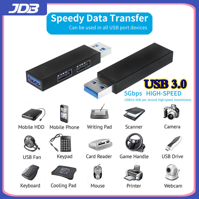JDB Bộ Chia Usb Mini Cầm Tay Bộ Chia Hub Đa Giao Diện 3.0 Máy Tính Đa Chức Năng Một Với Ba Ổ Cắm Bộ Chia USB Tốc Độ Cao 5Gbps USB3.0
