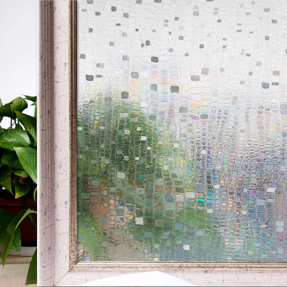 Luckyyj Privacy Window Film Non Adhesive Frosted Glass Tint Film Anti Uv Window Sticker Self Static Cling Decorative Glass Film
