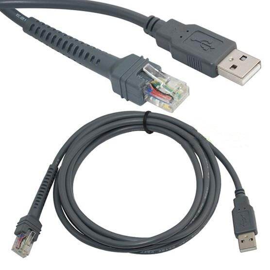 Cáp đọc máy quét mã vạch usb a male to rj45 7ft 2m cho máy quét mã vạch biểu tượng motorola ls4278 ls2208 2208ap bằng cba-u01-s07zar thông thường