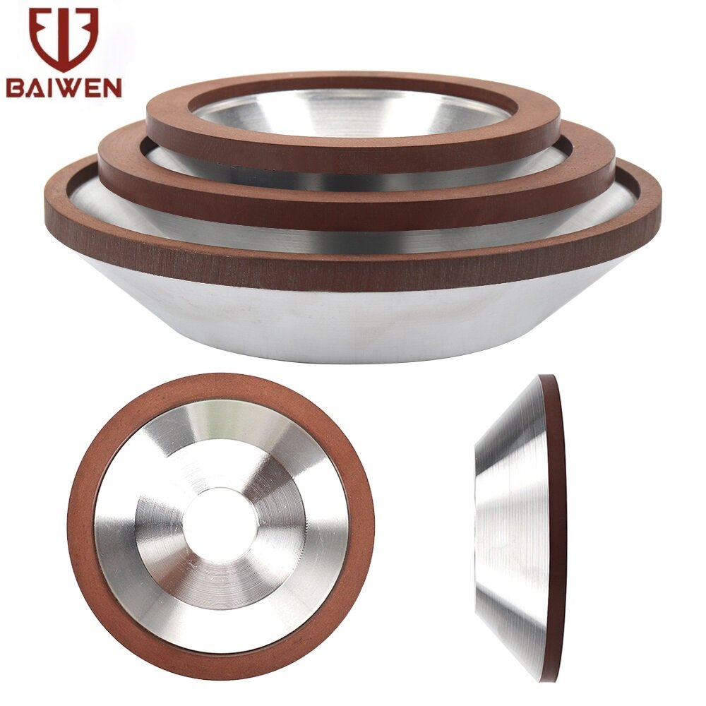 Bai wen 3 4 5 6 inch kim cương mài bánh xe cup 150 240 320 400 600 grit bát loại nhựa kim cương mài bánh xe carbide cutter kim loại mài mài 75/100/125/150mm