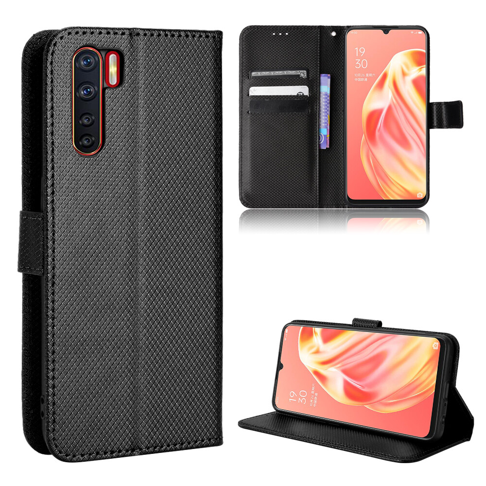 Ốp lưng oppo reno3 ốp da dạng ví pu ốp lưng điện thoại nắp gập oppo eno3