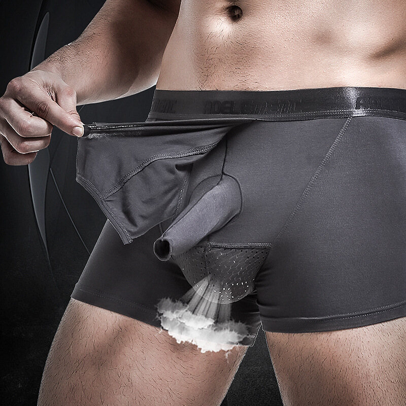 Quần lót nam quần boxer lưới lụa lạnh thoải mái gợi cảm màu trơn cạp vừa thoáng khí 223