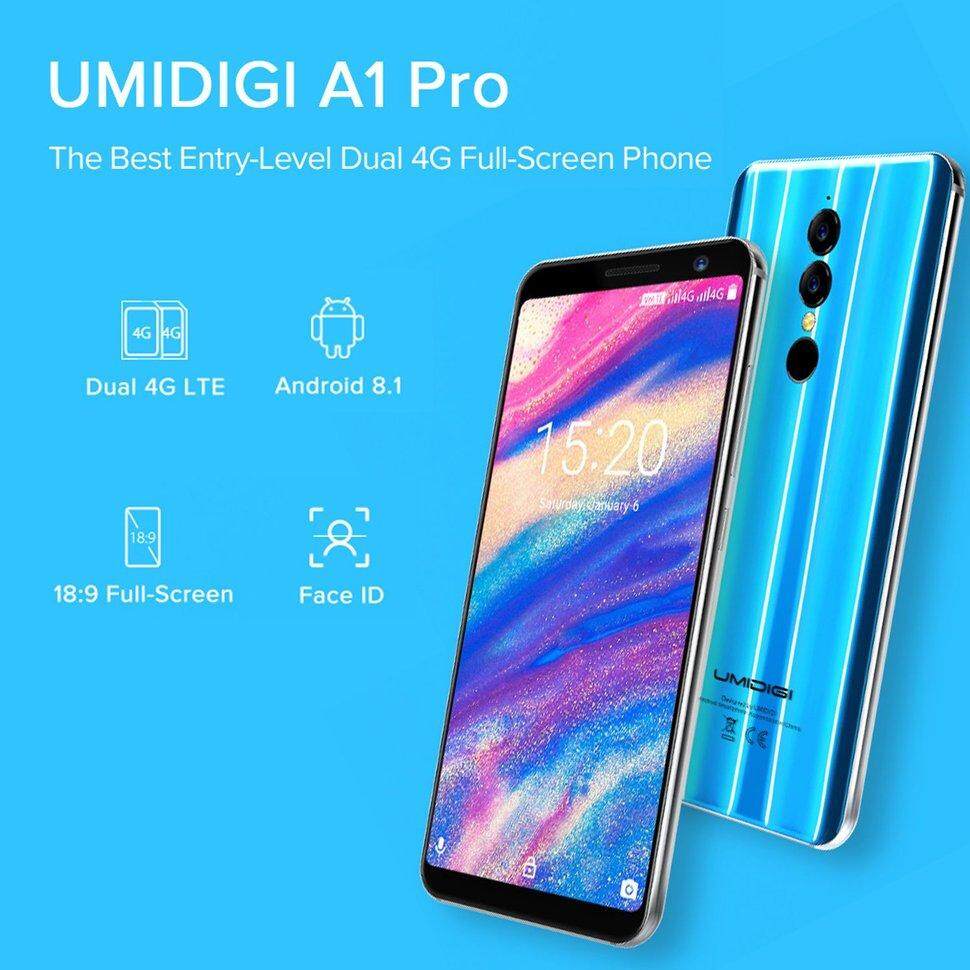 BGD UMIDIGI A1 PRO 5.5 นิ้ว Android 8.1 มาร์ทโฟน 3GB + 16GB Triple กล้อง