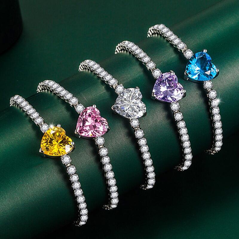 [Hot K] Ailodo Vòng Tay Tennis Cho Nữ Vòng Tay Zirconia Hình Tròn Trái Tim Sang Trọng Trang Sức Thời Trang Đám Cưới Tiệc Tùng Quà Tặng Sinh Nhật