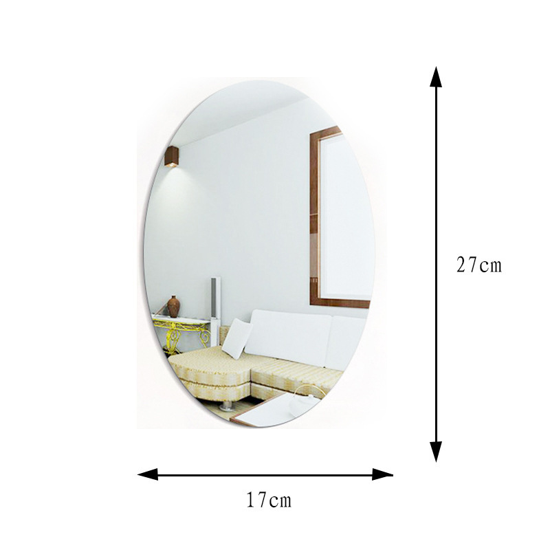 Oval Acrylic Adhesive Mirror HD Glass Soft Mirror Sticker Wall Sticker