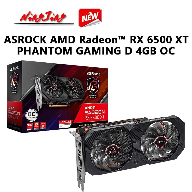 1 Asrock AMD Radeon RX 6500 XT Phantom chơi game D 4GB oC mới 6500xt 4G