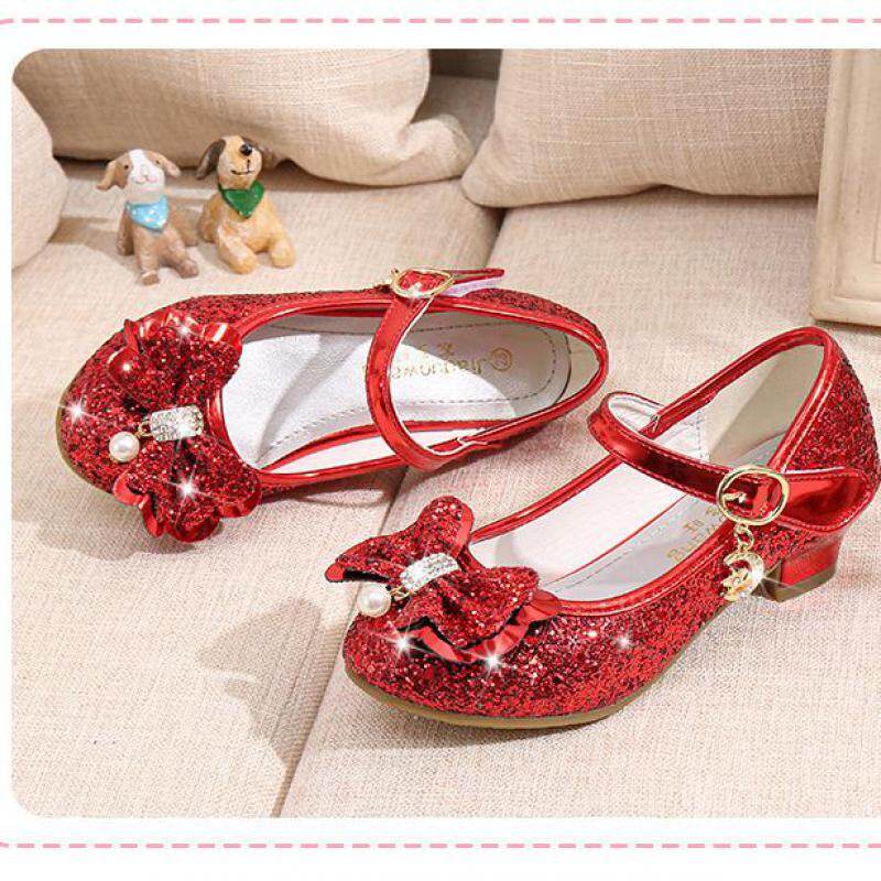 Girls High-heeled Shoes New Children's Princess Shoes New Fashion Aisha Girls Leather Wedding Shoes B669