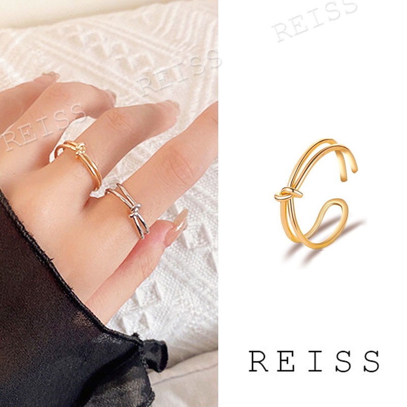 Nhẫn thắt nút 14k nhẫn hàn quốc thời trang cho nữ điều chỉnh kích cỡ