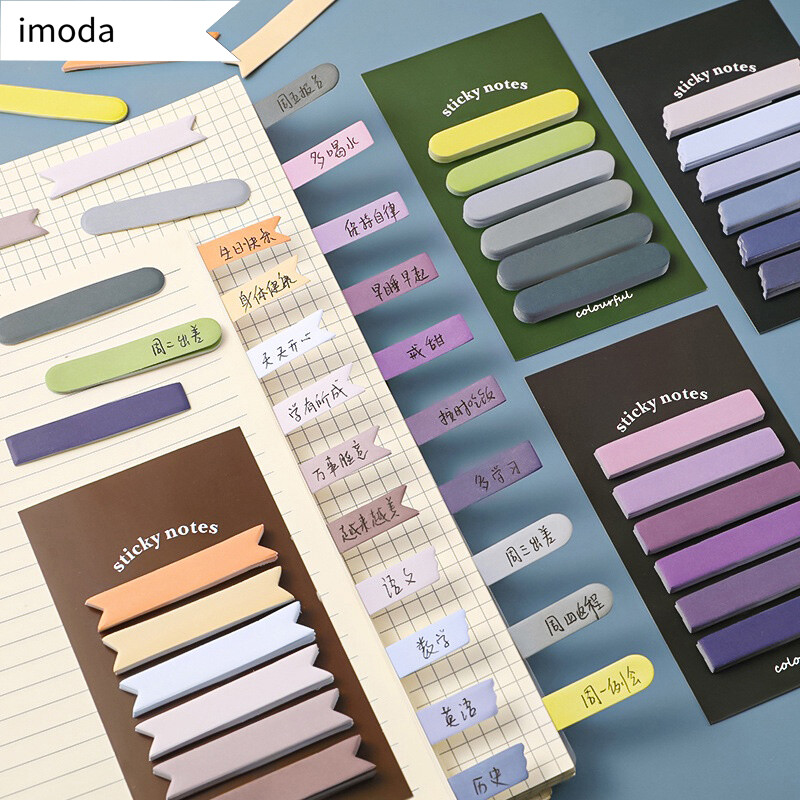 Imoda 120 tờ/miếng dán ghi chú chỉ mục phong cách instagram miếng dán chỉ mục morandi miếng dán ghi chú dải màu gradient sáng tạo văn phòng phẩm giấy dán phân loại đánh dấu chìa khóa sử dụng cho sinh viên