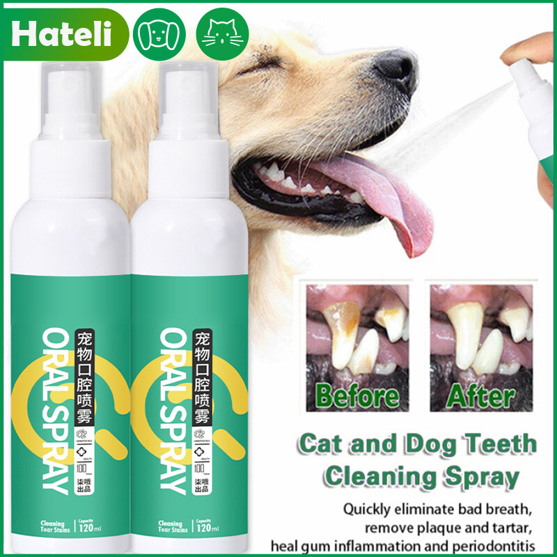 Hateli Pet Thuốc Khử Mùi 120Ml Pet Phun Chó mèo Răng hôi miệng Làm Sạch