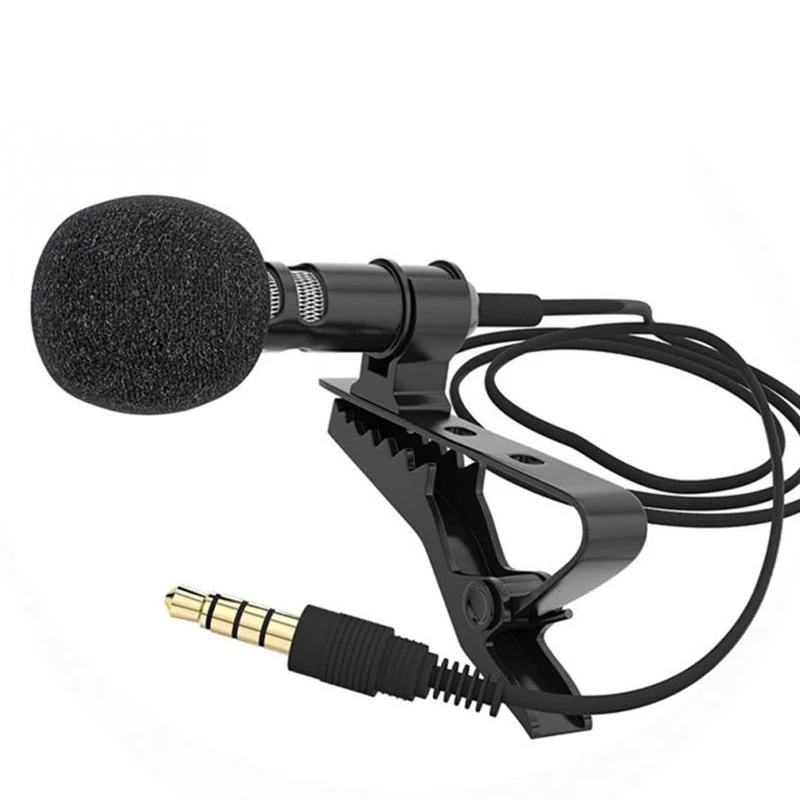 1.5m kẹp đế âm thanh vocal ve áo Micro 3.5mm Clip Micro Tie cổ áo cho điện thoại di động nói trong bài giảng