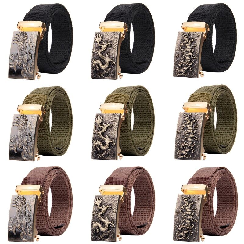 Thắt lưng khóa tự động thắt lưng vải bố thắt lưng quân đội đai lưng chiến đấu dệt Dây thắt lưng