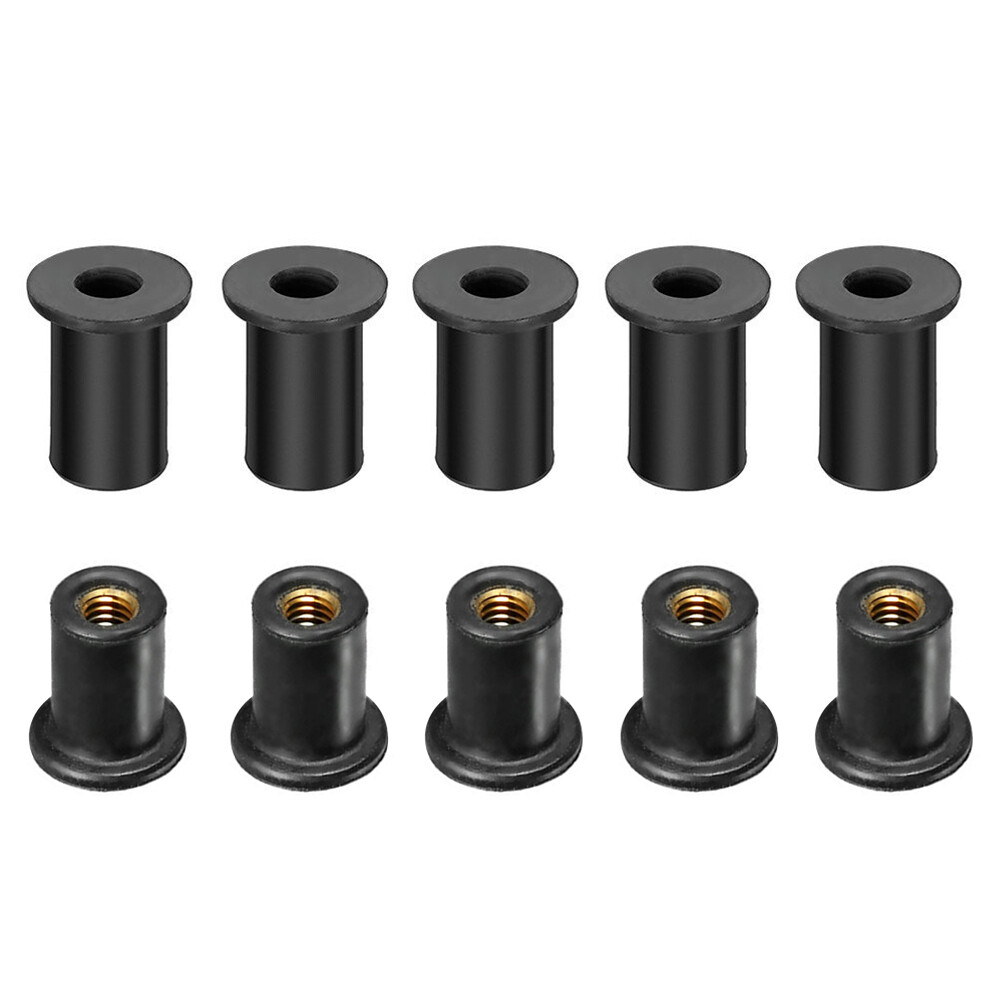 Motorpark 10Pcs M4/M5 Motorcycle Windshield Rubber Nuts Bolts Screws Modified Fasteners For Kayaking Rubber Well ATV