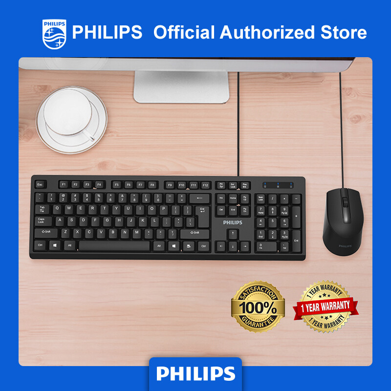 PHILIPS C234 (SPT6234) Ergonomic Bàn Phím Có Dây USB & Combo Chuột Set Combo Cho Văn Phòng Nhà Cửa PC Máy Tính Xách Tay Máy Tính Để Bàn Bộ Bàn Phím