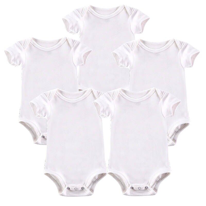5 pcs lot Baby Short-sleeve rompers baby boy jumpsuit Newborn baby cotton