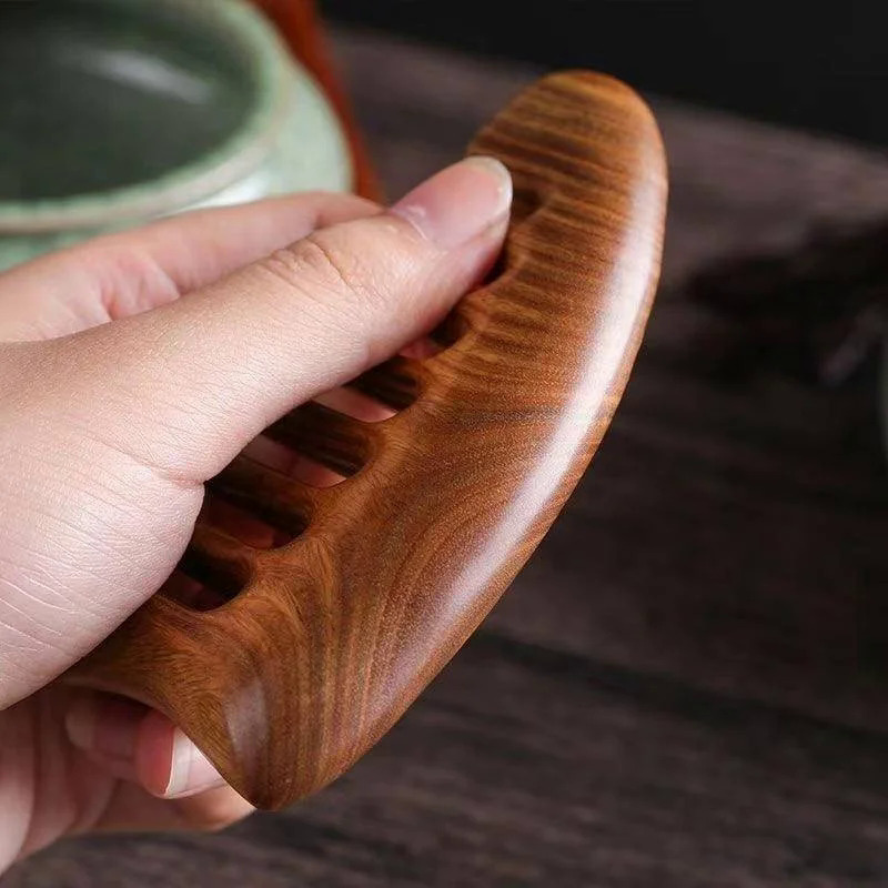 Natural Green Sandalwood Wide Tooth Hair Comb, Anti-Static Scalp Massage Wooden Comb For Men Women Gift
_maomaolike.com