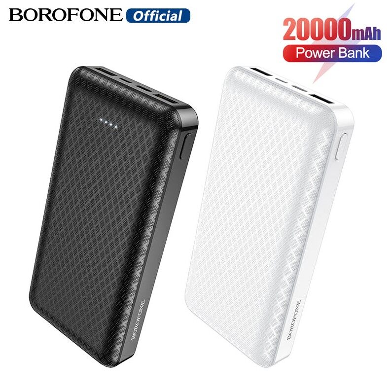 Borofone bj3a sạc dự phòng điện thoại di động sạc di động 20000 mah hai cổng usb type-c/micro usb đầu vào kép đầu ra usb poverbank pin ngoài sạc dự phòng 20000 mah cho điện thoại ios và android