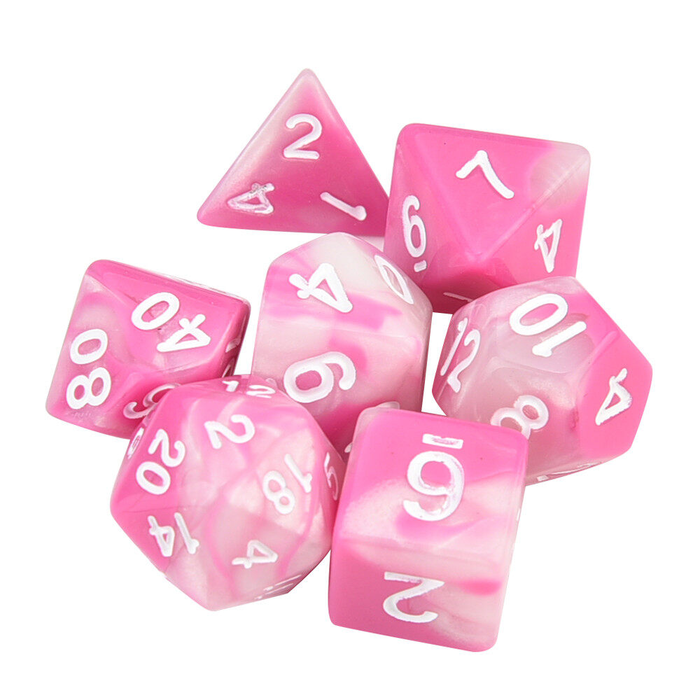 (สำหรับสต็อก) 7ชิ้น/เซ็ตเกม TRPG Dungeons & Dragons Polyhedral D4-D20หลายด้านลูกเต๋าอะคลีลิค) Bessidess