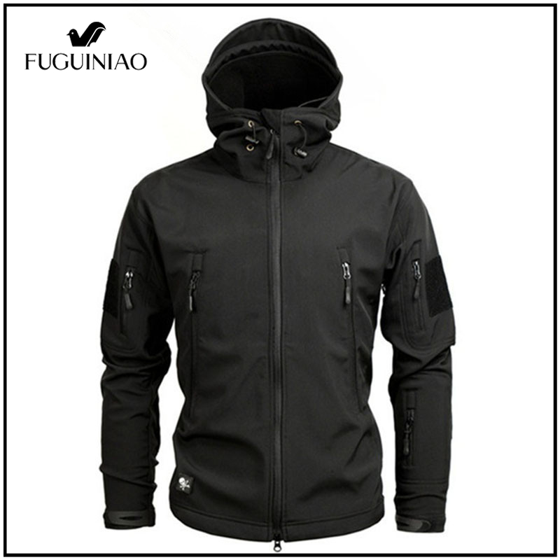 Fuguiniao New Men's Waterproof Outdoor Winter Tactical Jacket Coat Soft Shell Military Jackets ราคา 617 บาท*ส่งฟรี