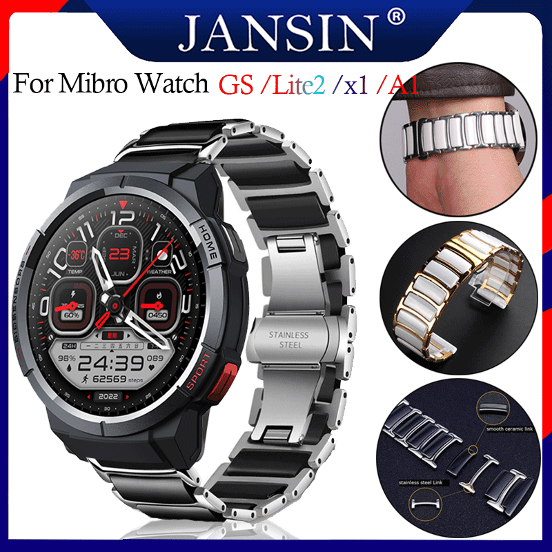 สาย Mibro Watch Lite2 สายนาฬิกา luxury Ceramics สายรัดสแตนเลสของ Mibro Watch x1 สาย นาฬิกาสมาร์ท Mibro Watch A1 ราคา 635 บาท*ส่งฟรี