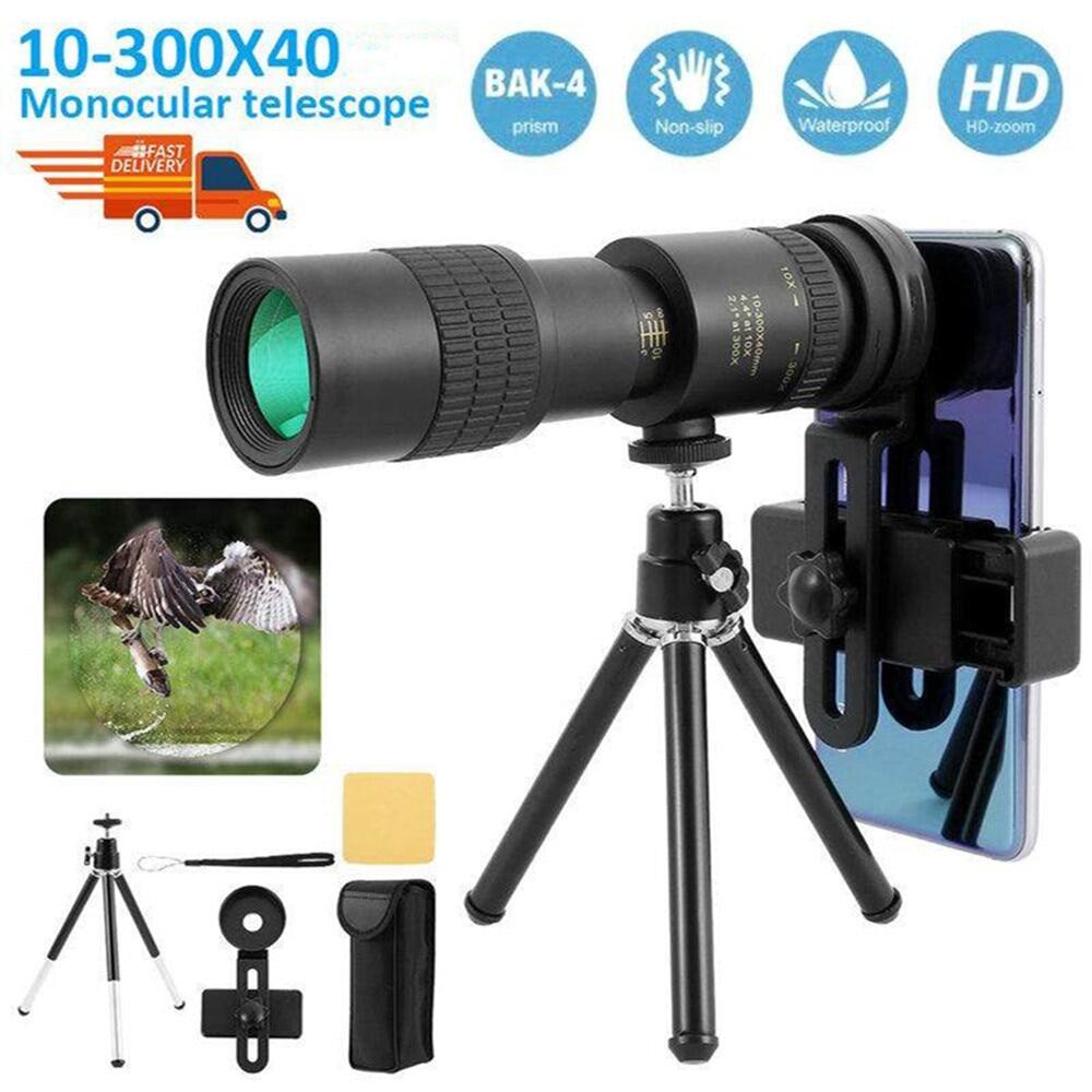 กล้องส่องกลางคืน 300x40 HD Telescope Mobile Phone Photo Portable Tripod Monocular Zoom Telescope Night Vision Retractable Mini Scope for Camping ราคา 414 บาท*ส่งฟรี