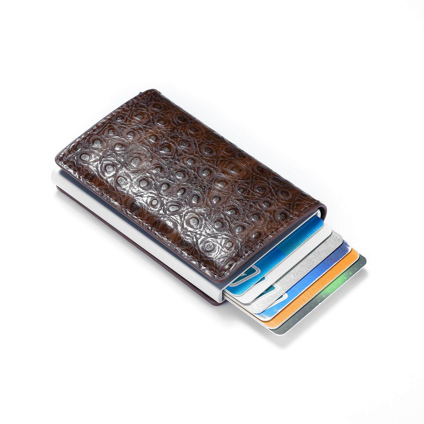 thẻ kẹp giữ ví dành cho nam da pu rfid thoáng mát màu đa chức năng thẻ vị 11